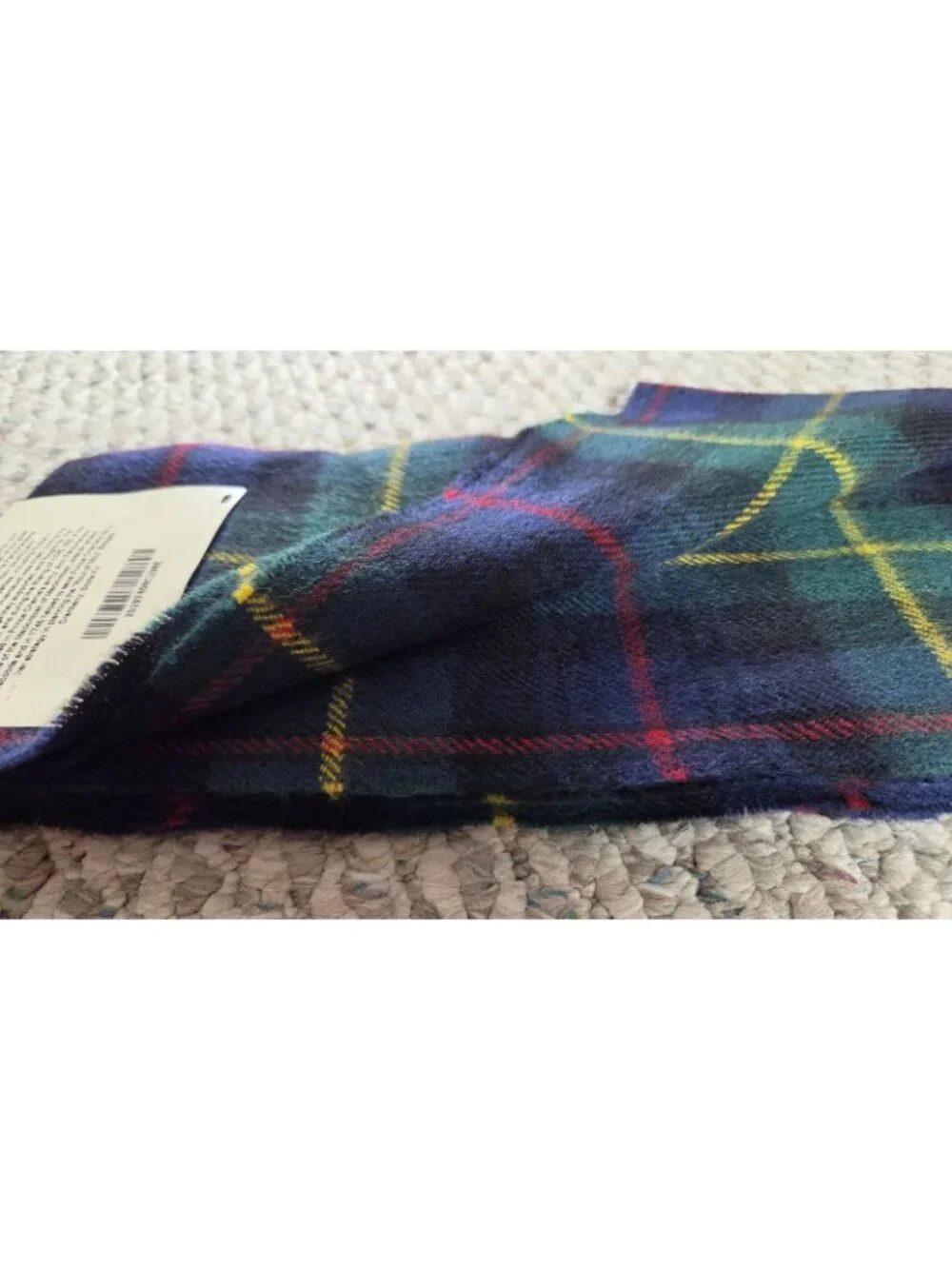 James Pringle Weavers Lambswool Scarf Dress Gordon Tartan Green Blue Yellow Red